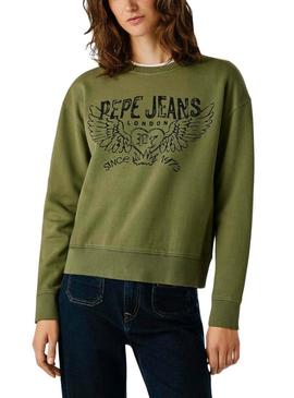 Moletom Pepe Jeans Beberly verde para mulher