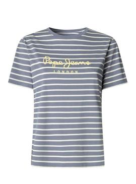 Camisas Pepe Jeans Bilma listras impressas para mulheres.