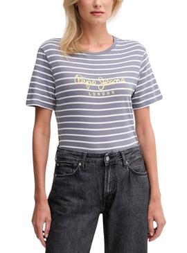 Camisas Pepe Jeans Bilma listras impressas para mulheres.