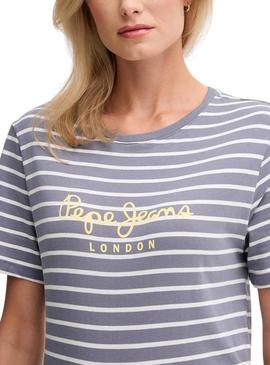 Camisas Pepe Jeans Bilma listras impressas para mulheres.