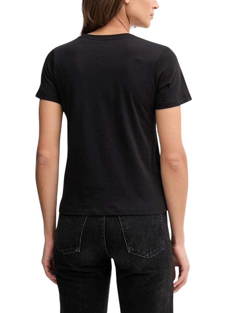 Camiseta Pepe Jeans Bernadette com tachinhas preto para mulher.