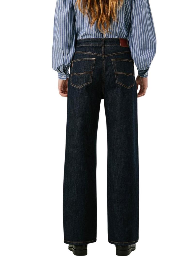 Calças de ganga Pepe Jeans Lexa perna reta lavada escura para mulher.