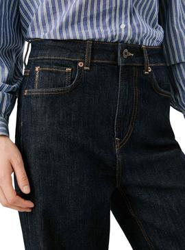 Calças de ganga Pepe Jeans Lexa perna reta lavada escura para mulher.