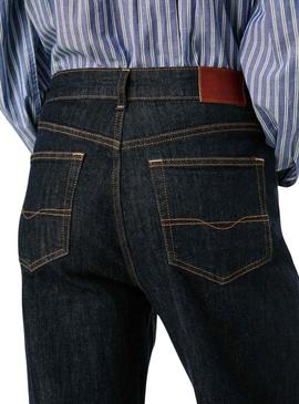 Calças de ganga Pepe Jeans Lexa perna reta lavada escura para mulher.