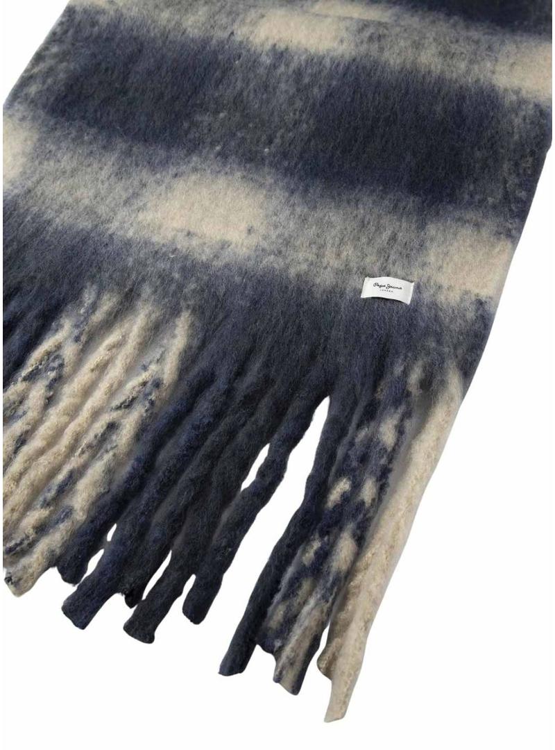 Cachecol Pepe Jeans Fabiola xadrez azul para mulher