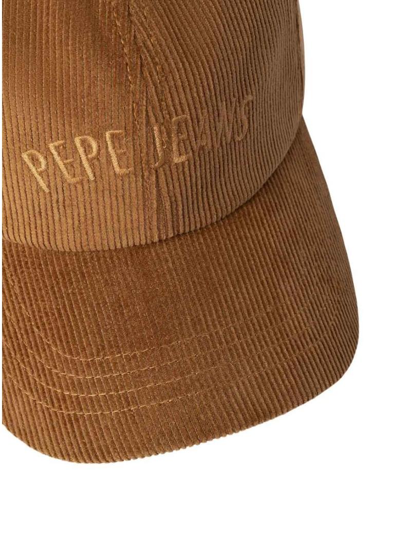 Touca Pepe Jeans Fancy em veludo caramelo para mulher.