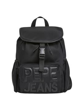 Mochila Pepe Jeans Gaetana preta para mulher
