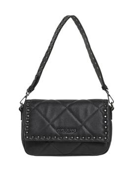 Bolsa Pepe Jeans Gemma acolchoada negra com tachas para mulher.