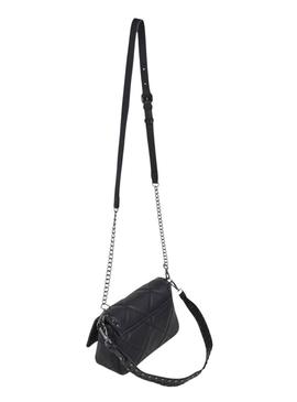Bolsa Pepe Jeans Gemma acolchoada negra com tachas para mulher.