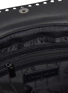 Bolsa Pepe Jeans Gemma acolchoada negra com tachas para mulher.