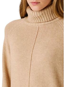 Vestido Pepe Jeans Carola de malha tostada para mulher.