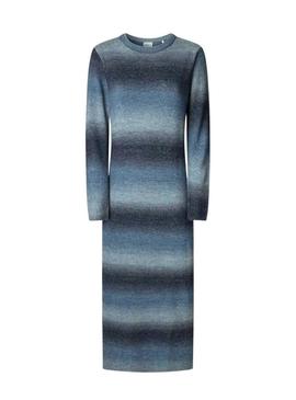 Vestido Pepe Jeans Colombe longo listrado para mulher.