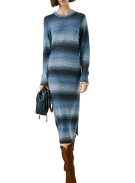 Vestido Pepe Jeans Colombe longo listrado para mulher.