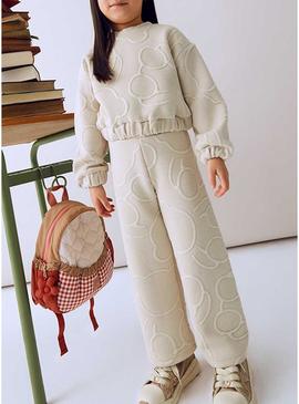 Fato de treino Mayoral acolchoado bege para menina