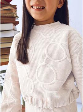 Fato de treino Mayoral acolchoado bege para menina