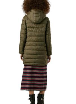 Casaco acolchoado Pepe Jeans Sally comprido verde para mulher.
