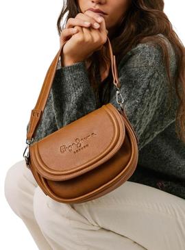 Bolsa Pepe Jeans Crisha camel para mulher.