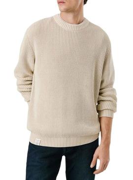 Camisa Pepe Jeans Parker bege para homem.