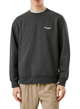 Moletom Pepe Jeans Terry com gola redonda cinza para homem