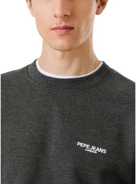 Moletom Pepe Jeans Terry com gola redonda cinza para homem