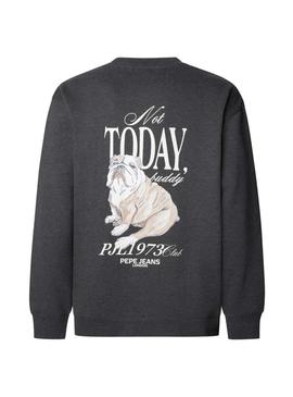 Moletom Pepe Jeans Terry com gola redonda cinza para homem