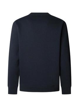 Moletom Pepe Jeans Matthew com gola redonda azul marinho para homem.