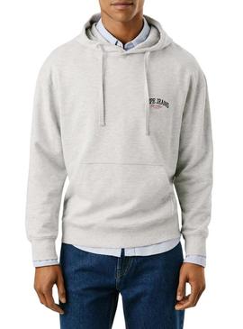 Moletom Pepe Jeans Mason com capuz cinza para homens