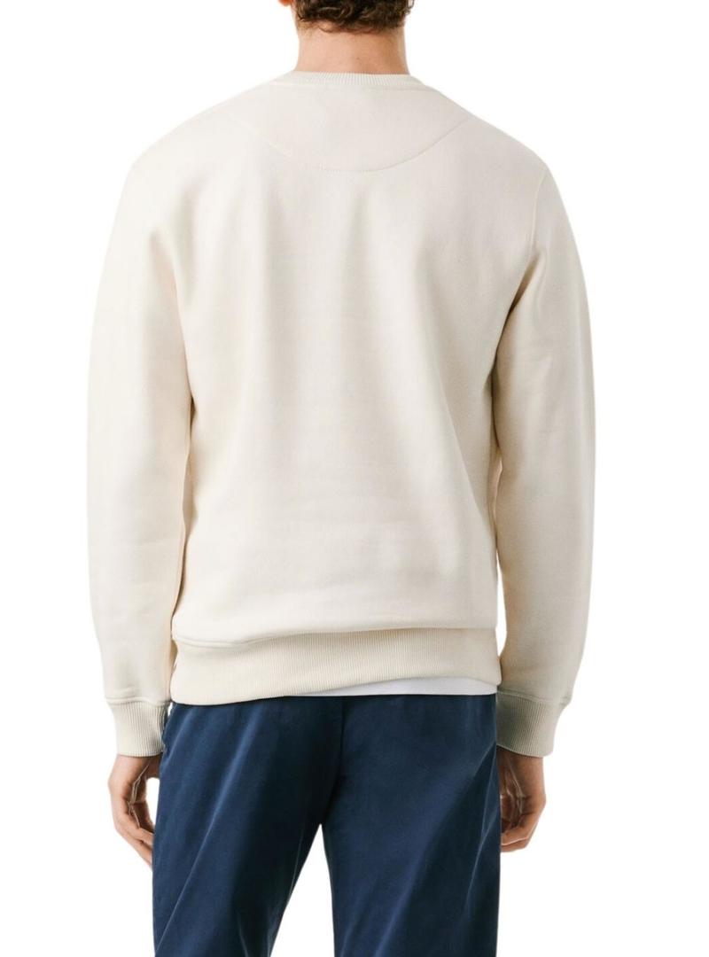 Moletom Pepe Jeans Plain Crew bege para homem.