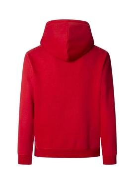 Moletom Pepe Jeans Macbeth com capuz vermelho e logo para homem.