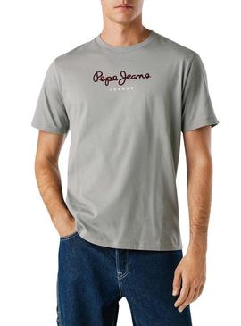 Camiseta Pepe Jeans Eggo cinza com logo para homem