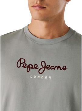 Camiseta Pepe Jeans Eggo cinza com logo para homem