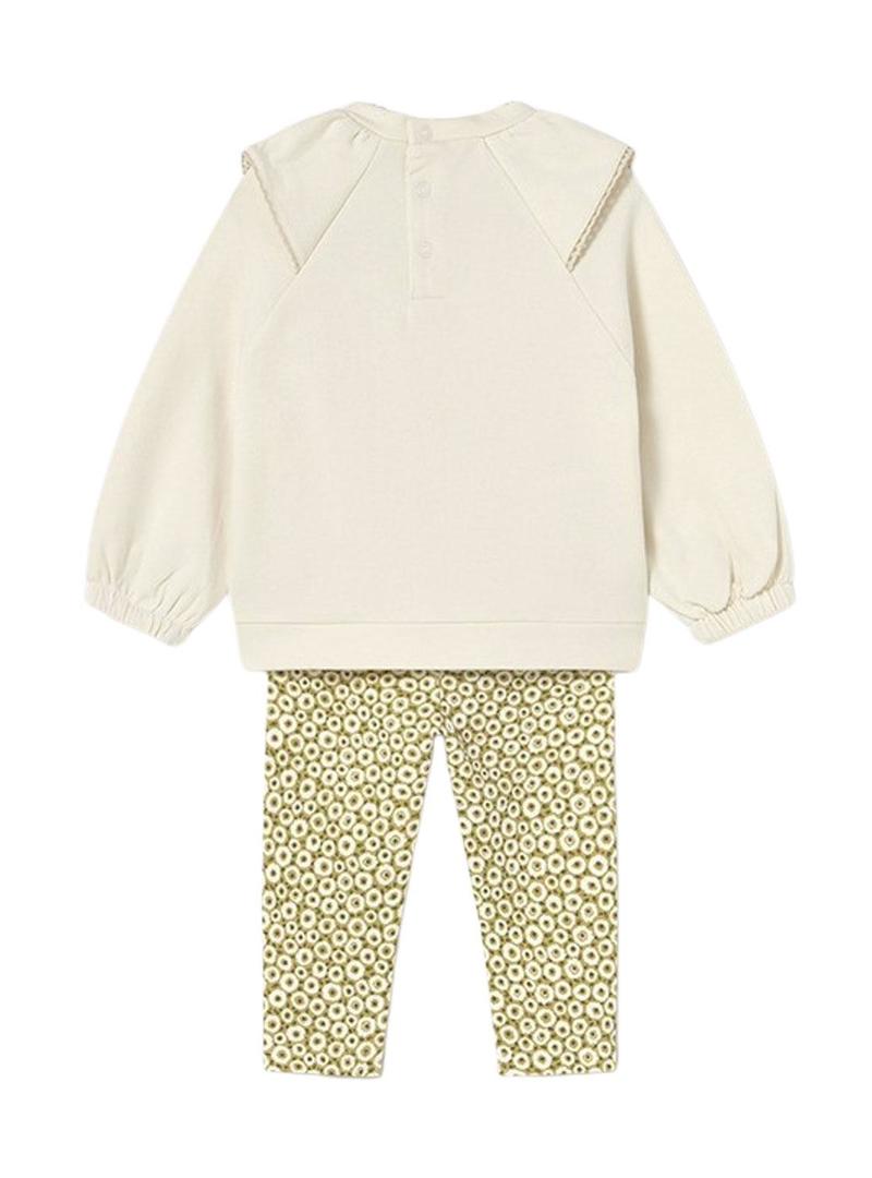 Conjunto Mayoral legging estampado e blusa de bebê.