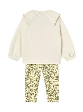 Conjunto Mayoral legging estampado e blusa de bebê.