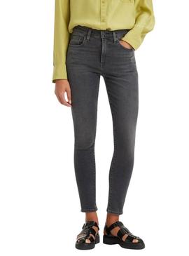 Calça de ganga Levis 721 Skinny High Rise preta para mulher