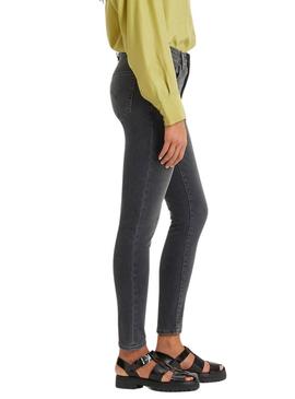 Calça de ganga Levis 721 Skinny High Rise preta para mulher
