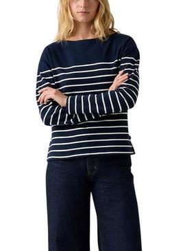 Camisola listrada azul marino da Levi's para mulher.