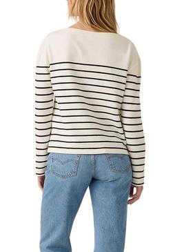 Camisola Levis Marin Stripe bege para mulher