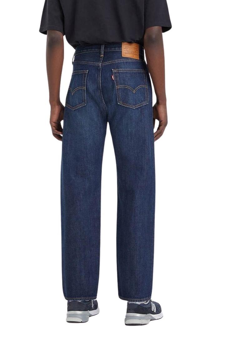 Calça jeans Levis 555 Relaxed Straight azul para homem.