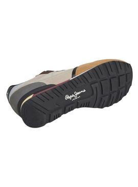Sapatilhas Pepe Jeans Brit Colors bege para homem.