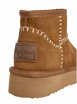 Botins Pepe Jeans Dissy Etnic com plataforma camel para mulher.