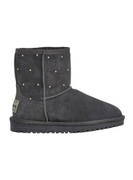 Botas Pepe Jeans Diss Studs em camurça com tachas cinza para mulher.