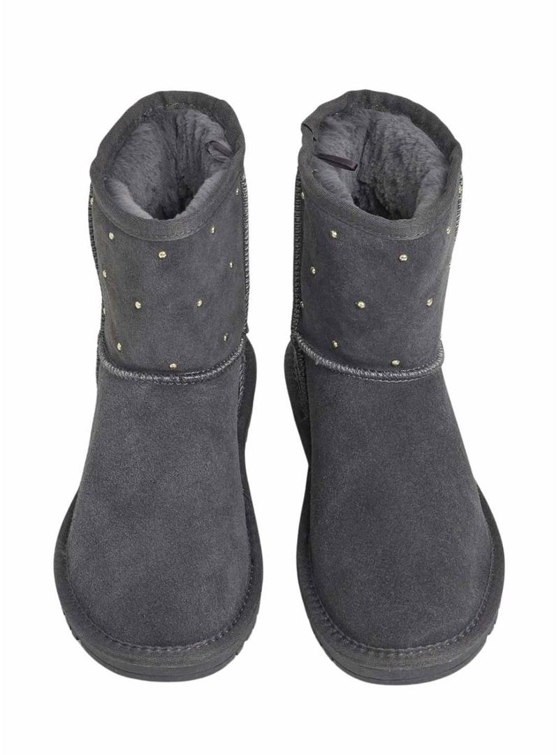 Botas Pepe Jeans Diss Studs em camurça com tachas cinza para mulher.