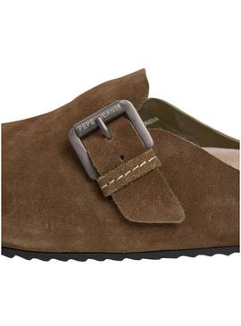 Tamancos Pepe Jeans Corby em camurça verde para mulher