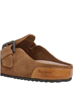 Tamancos Pepe Jeans Corby de camurça em camelo para mulher