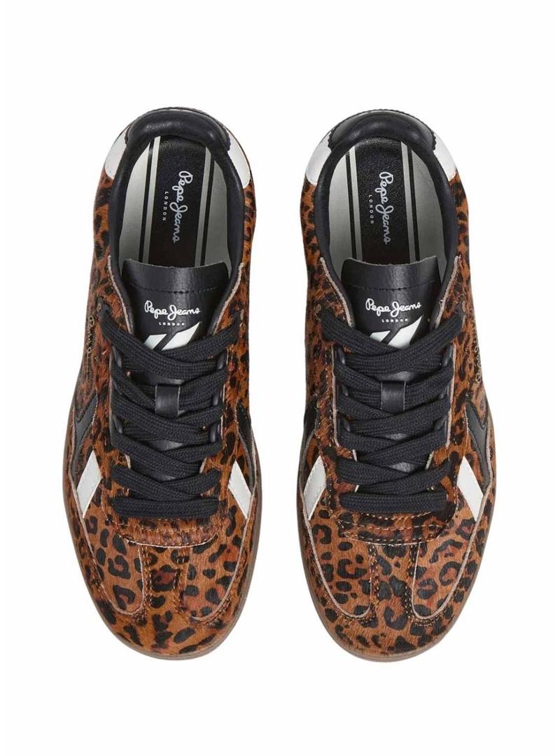 Sapatilhas Pepe Jeans Ball Print leopardo para mulher.
