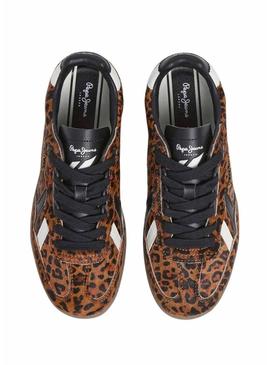 Sapatilhas Pepe Jeans Ball Print leopardo para mulher.