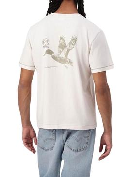 Camiseta Pepe Jeans Tarsey bege para homem.
