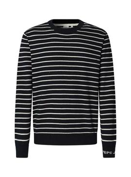 Camisola Pepe Jeans Andre riscas azul marinho para homem.
