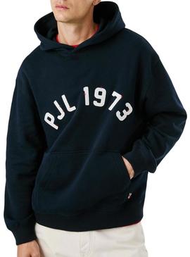 Moletom Pepe Jeans Maverick azul marinho com capuz para homem