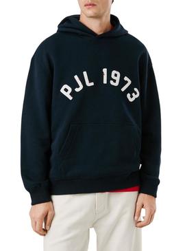 Moletom Pepe Jeans Maverick azul marinho com capuz para homem